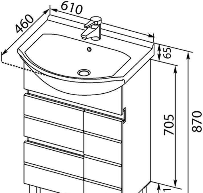 Aquanet Доминика, Тумба с раковиной, 00212754