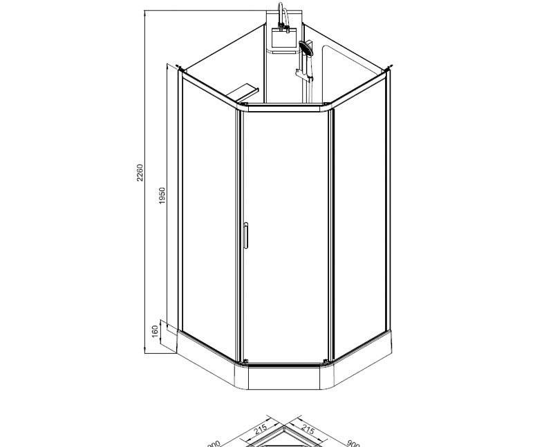 Душевая дверь - Aquanet, Passion P, 90x195 см, 00215006