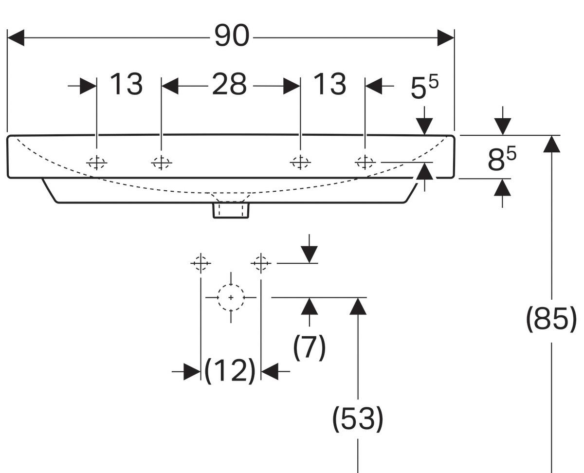 Geberit Smyle Square, Раковина, 500.250.01.1