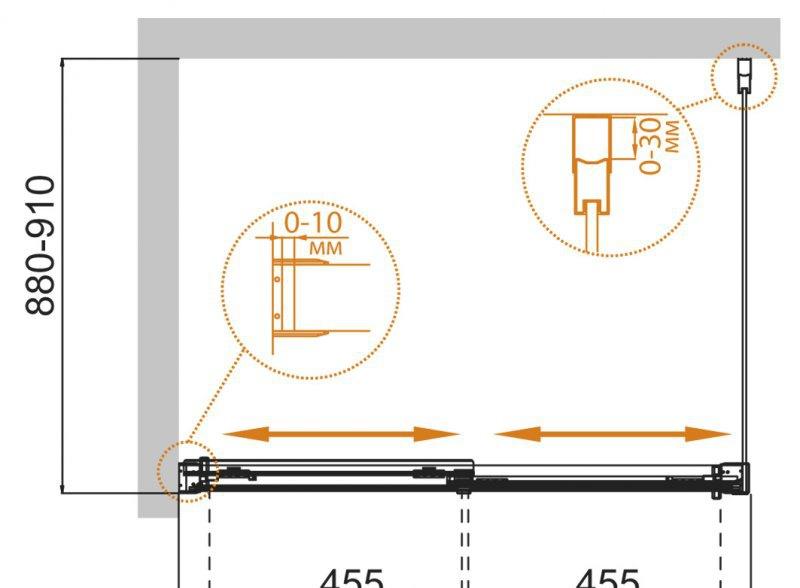 Душевой уголок - Cezares, Tandem, 91x119x190 см, TANDEM-SOFT-AH-2-120/90-P-Cr-R / SOFT-AH-2-120/90-P-Cr-R