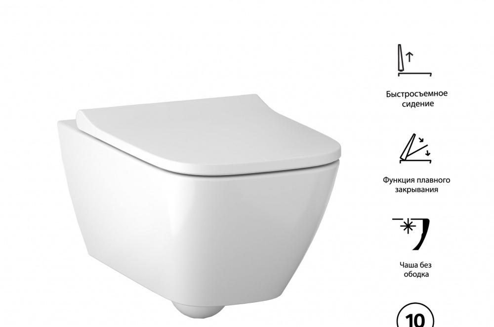 Geberit Smyle, Унитаз подвесной с инсталляцией и кнопкой, 500.300.21.S