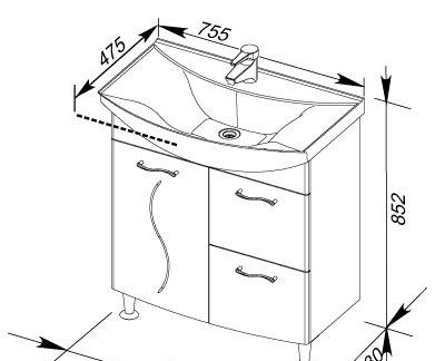 Aquanet Моника, Тумба для раковины, BB1000/450-LV-MR-AST
