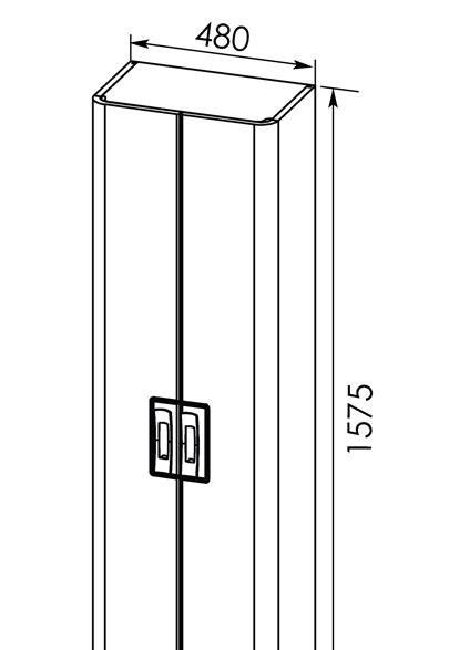 Aquanet Паллада, Шкаф-пенал, 00175318