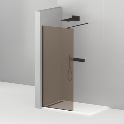 Душевая перегородка - Cezares, Liberta, 80x195 см, LIBERTA-L-1-80-BR-NERO