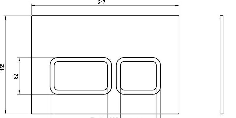 Кнопка смыва - Ravak, Twin Flat, 1.4x24.7x16.5 см, X01739