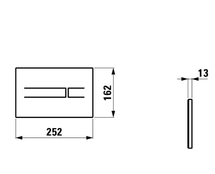 Кнопка смыва - Laufen, без коллекции, 1.3x25.2x16.2 см, 8.9566.3.000.000.1