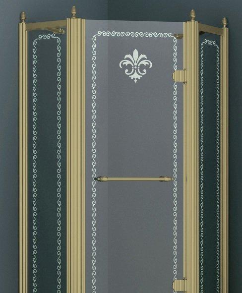 Душевой уголок - Cezares, Retro, 90x90x195 см, RETRO-A-P-1-90-CP-Br-R / RETRO-P-1-90-CP-Br-R