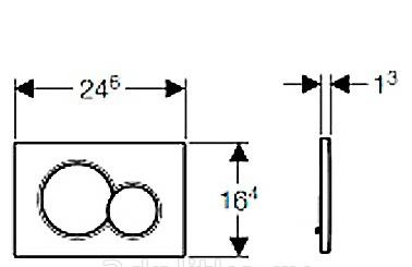 Кнопка смыва - Geberit, Sigma 01, 1.3x24.6x16.4 см, 115.770.DT.5