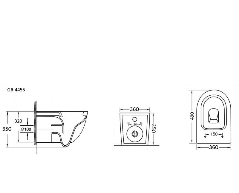 Grossman без коллекции, Унитаз подвесной, GR-4455MS