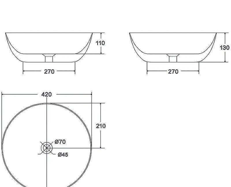 Point Артемида, Накладная (чаша), PN43152GM