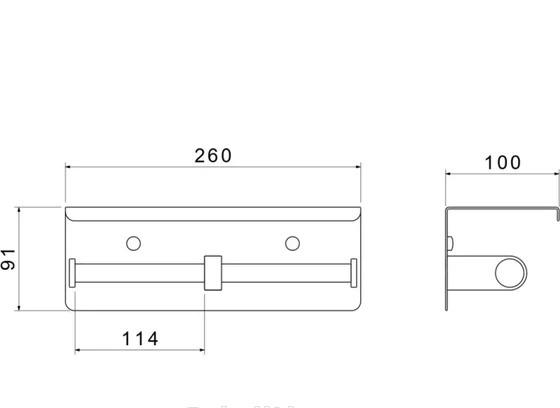 Aquatek Оберон, Держатель туалетной бумаги двойной с полкой для телефона, AQ4909CR