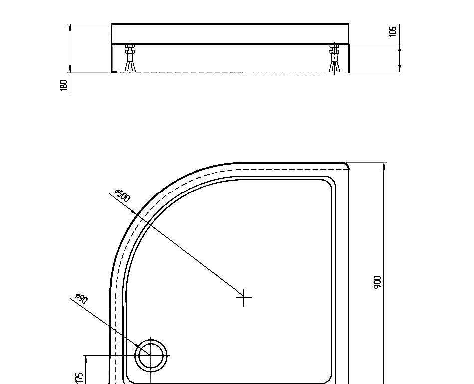 Душевой поддон - Aquatek, без коллекции, 90x90x7.5 см, DP-0000003