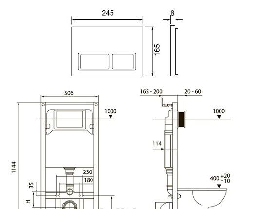 Инсталляция для унитаза - Tece, TECEspring, 20x50.6x114.4 см, S955203/ ст.арт. K955203 / S955203