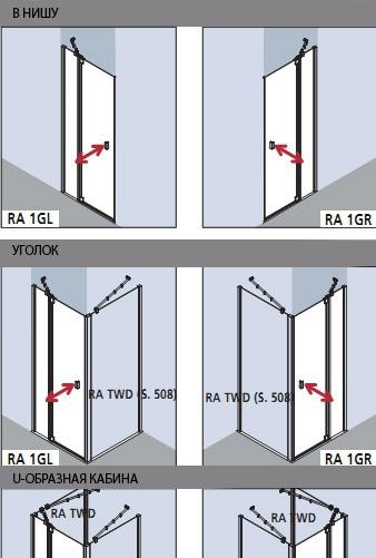 Душевая дверь - Kermi, Raya, 100x200 см, RA 1GR 10020VAK