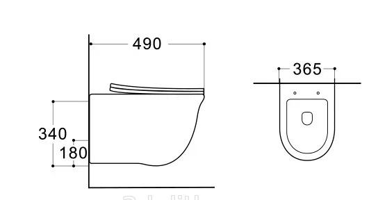 Aquatek Классик, Унитаз подвесной с инсталляцией и кнопкой, SET AQUATEK КЛАССИК cm