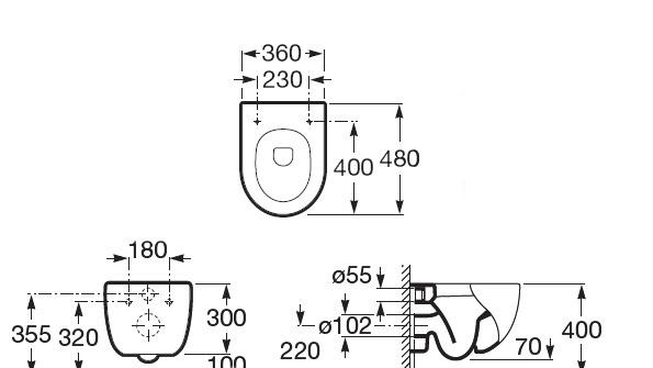 Roca Meridian-N, Унитаз подвесной, 346248000