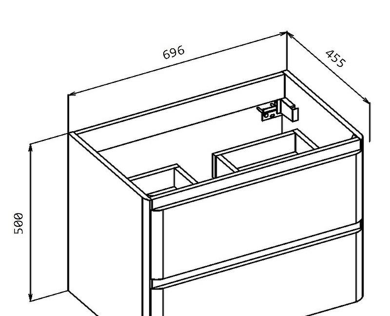 Cezares Duet, Тумба для раковины, DUET-N-700-2C-SO-BL