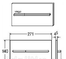 Кнопка смыва - Viega, Visign for More 104, 0.45x27.1x14 см, 598457