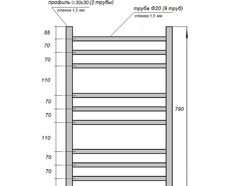 Полотенцесушитель электрический - Point, Веста, 8x53x79 см, PN70758BR