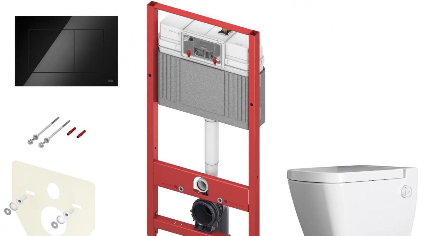 Tece Now, Унитаз подвесной с инсталляцией и кнопкой, K440403.WC2