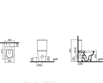 Vitra Zentrum, Унитаз компакт, 9824b003-7207 / 9824B003-7207