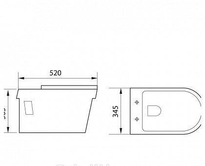 Aquanet Rimless Glide-W, Унитаз подвесной, CL-11042