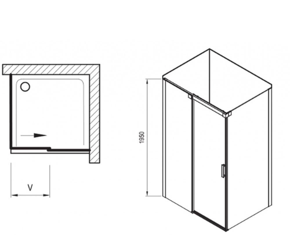 Душевой уголок - Ravak, Matrix, 120x90x1950 см, 0WPG7U00Z1