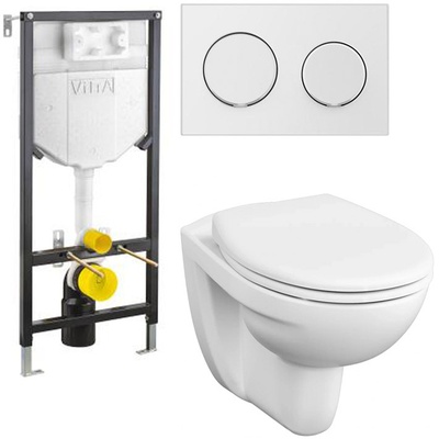 Vitra Spinflush, Унитаз подвесной с инсталляцией и кнопкой, 9842B003-7206