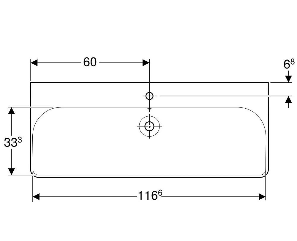 Geberit Smyle Square, Раковина, 500.226.01.1