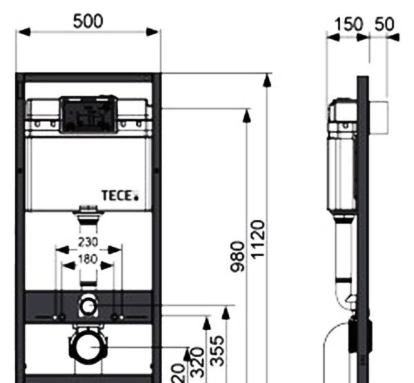 Инсталляция для унитаза - Tece, Profil, 20x50x112 см, K440200/K447200