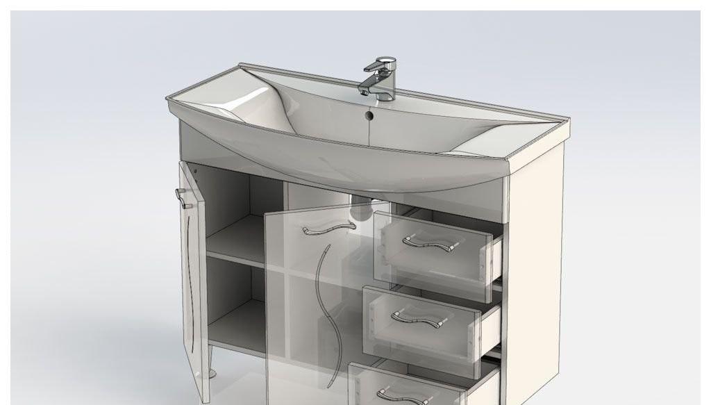 Aquanet Моника, Тумба с раковиной, 00212600