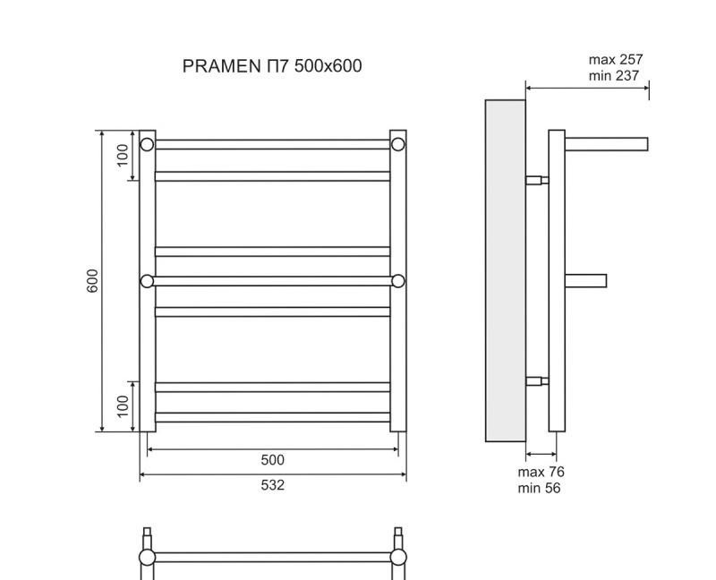 Полотенцесушитель электрический - Lemark, Pramen, 23.7x53.2x60 см, LM33607E