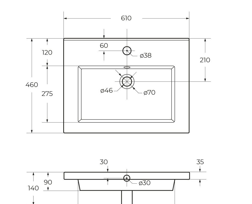 Cezares Plane, Раковина, CZR-8070-60