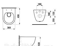 Laufen Pro, Унитаз подвесной, 8.2096.5.000.000.1