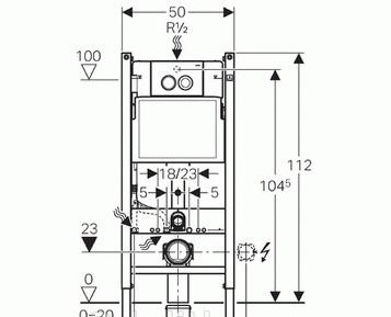 Инсталляция для унитаза - Geberit, Duofix UP 100, 12x50x112 см, 458.122.11.1