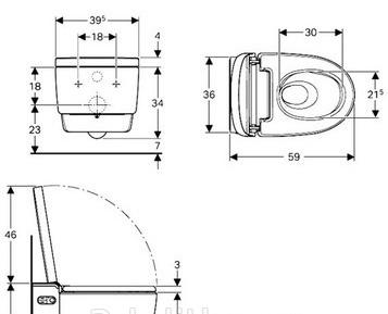 Geberit AquaClean Mera Classic, Унитаз подвесной, 146.204.11.1