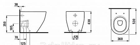 Laufen Pro, Унитаз приставной, 8.2295.6.000.000.1