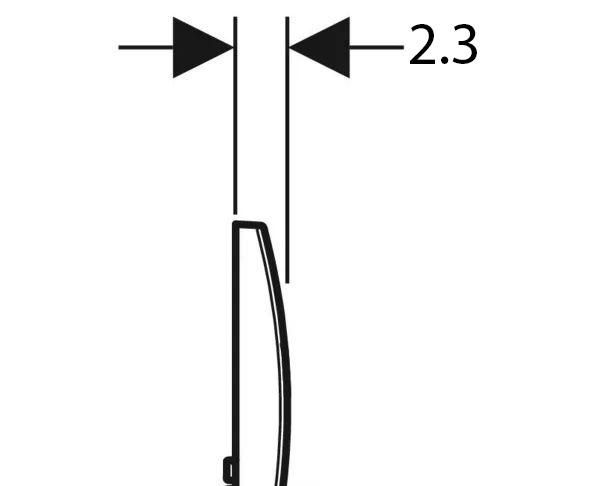 Кнопка смыва - Geberit, Delta 30, 2.3x24.6x16.4 см, 115.137.46.1