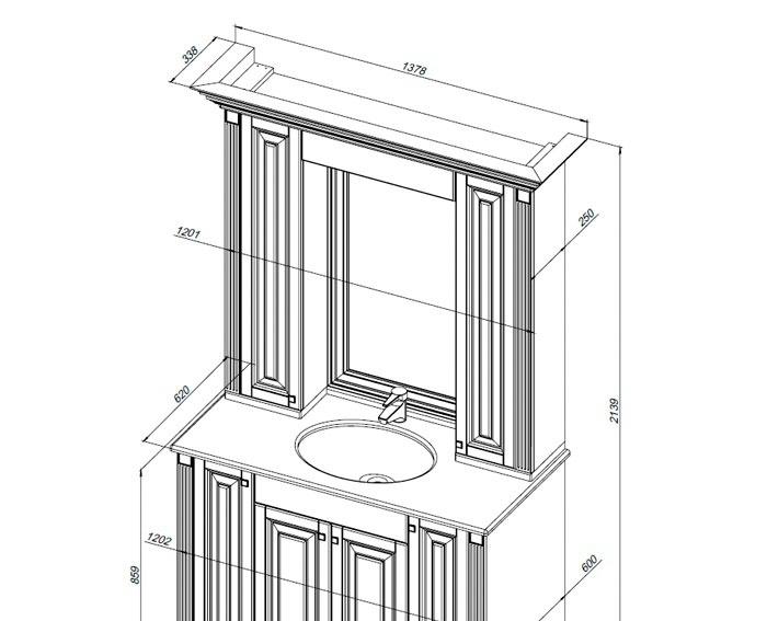 Aquanet Кастильо, Шкаф-зеркало, 00183169