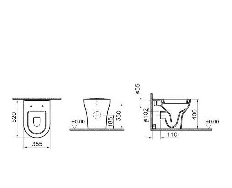 Vitra Zentrum, Унитаз приставной, 5788B003-0075