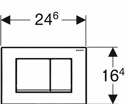 Кнопка смыва - Geberit, Delta 30, 2.3x24.6x16.4 см, 115.137.46.1