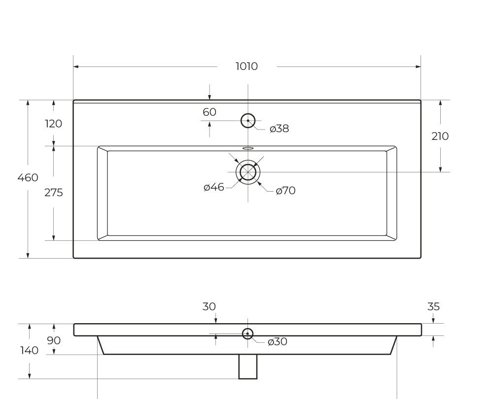 Cezares Plane, Раковина, CZR-8070-100