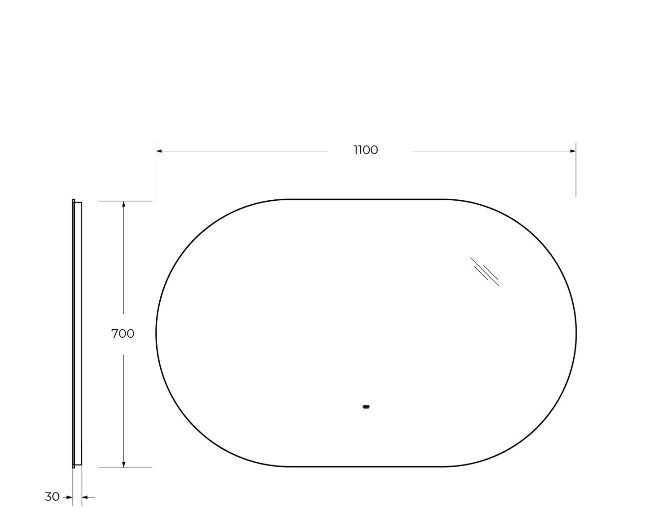 Cezares Vague, Зеркало, CZR-SPC-VAGUE-1100-700-MOV