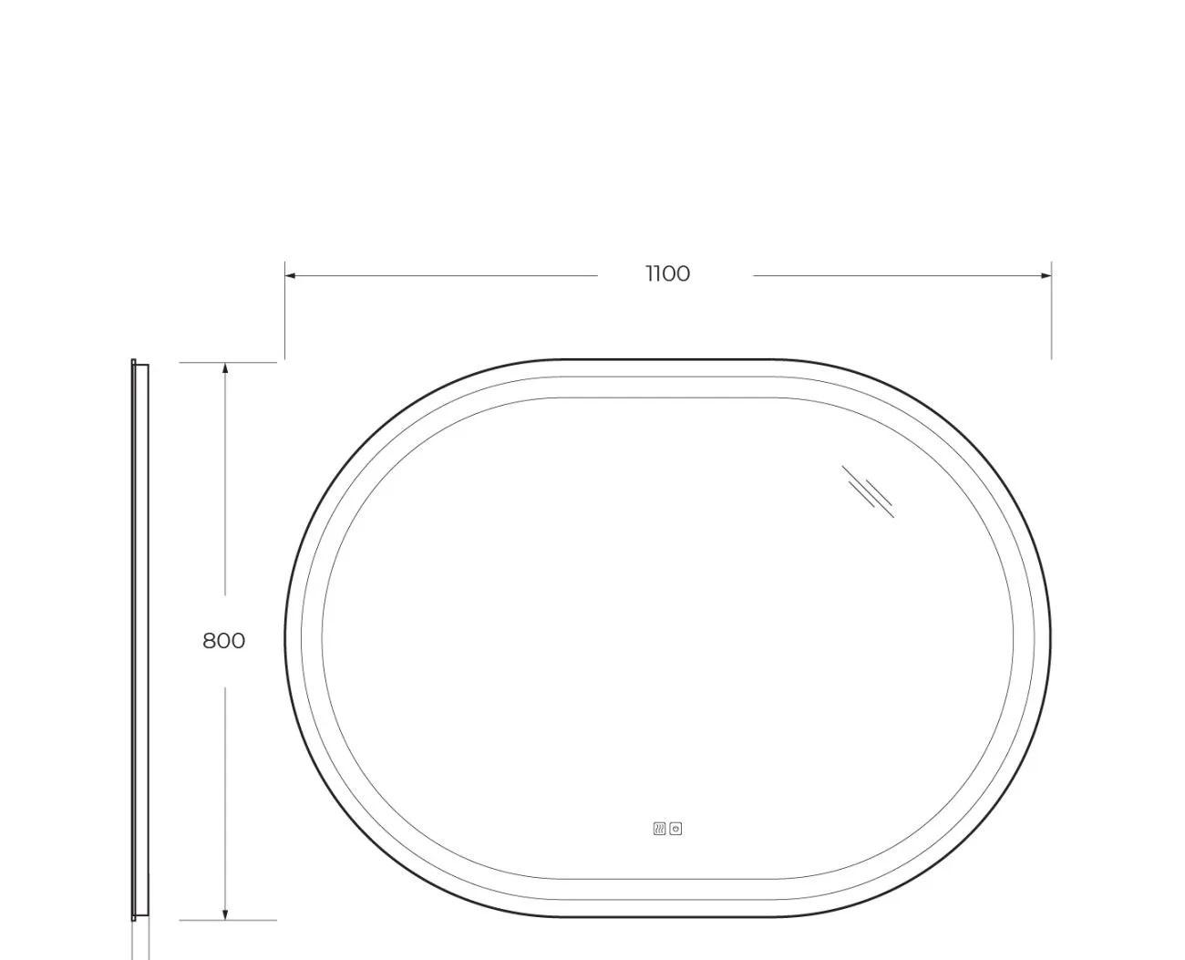 Cezares Giubileo, Зеркало, CZR-SPC-GIUBILEO-1100-800-TCH-WARM