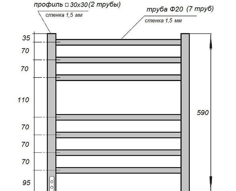 Полотенцесушитель электрический - Point, Веста, 8x53x59 см, PN70756W