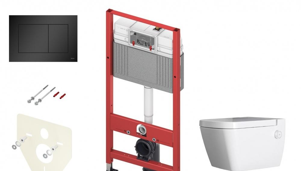 Tece Now, Унитаз подвесной с инсталляцией и кнопкой, K440407.WC2