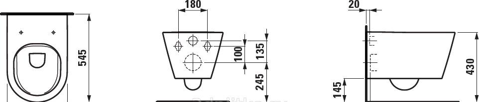 Laufen Kartell, Унитаз подвесной, 00264929 / 8.2033.7.000.000.1