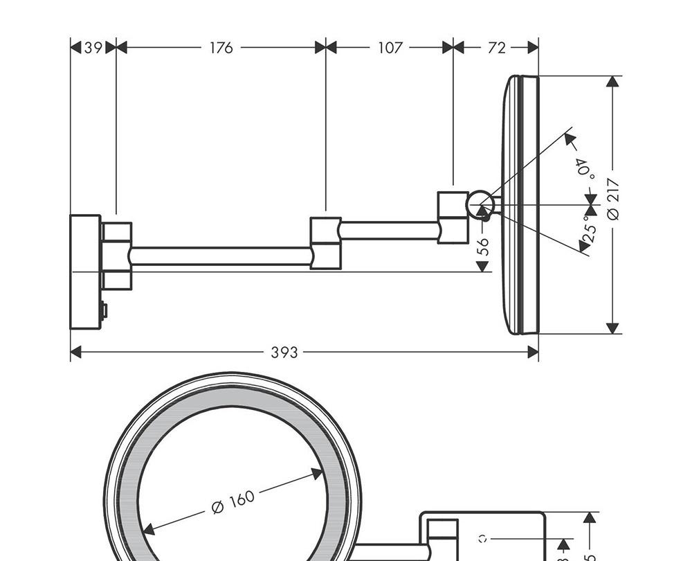 Hansgrohe AddStoris, Косметическое зеркало, 41790000