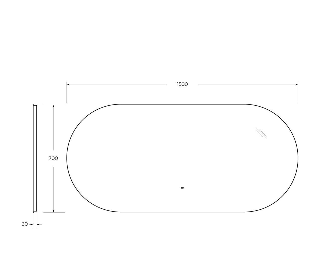 Cezares Vague, Зеркало, CZR-SPC-VAGUE-1500-700-MOV