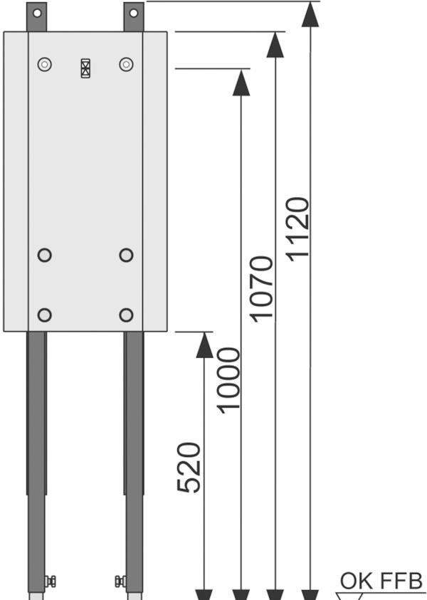Инсталляция для поручня для инвалидов - Tece, Teceprofil, 0.6x22x15 см, 9360000